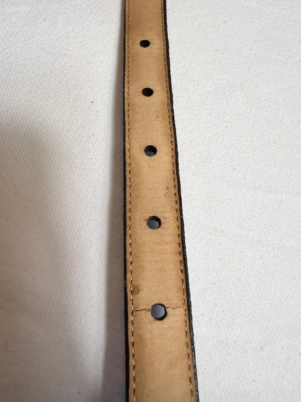 *FIRM PRICE* Brighton Dark Brown Faux Crocodile Leather Embossed Skinny Belt
